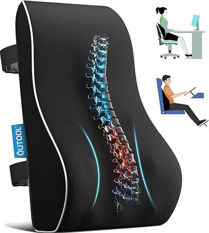 Naspaluro Lumbar Support Pillow for Office Chair, Office Home Essentials,Gifts for Mom,Dad, Back Support Pillow for Car, Chair Cushions,Back Pain Relief Improve Posture,Mesh Cover Double Adjustable Straps