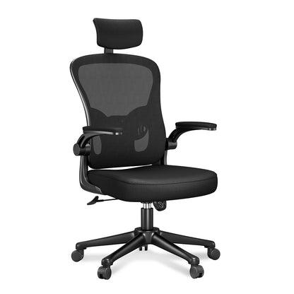 naspaluro Chaise de Bureau, Fauteuil de Bureau avec Soutien Lombaire Ajustable, Accoudoir et Appui-tête Réglables, Dossier Ergonomique Inclinable, Roulette Pivotant à 360°