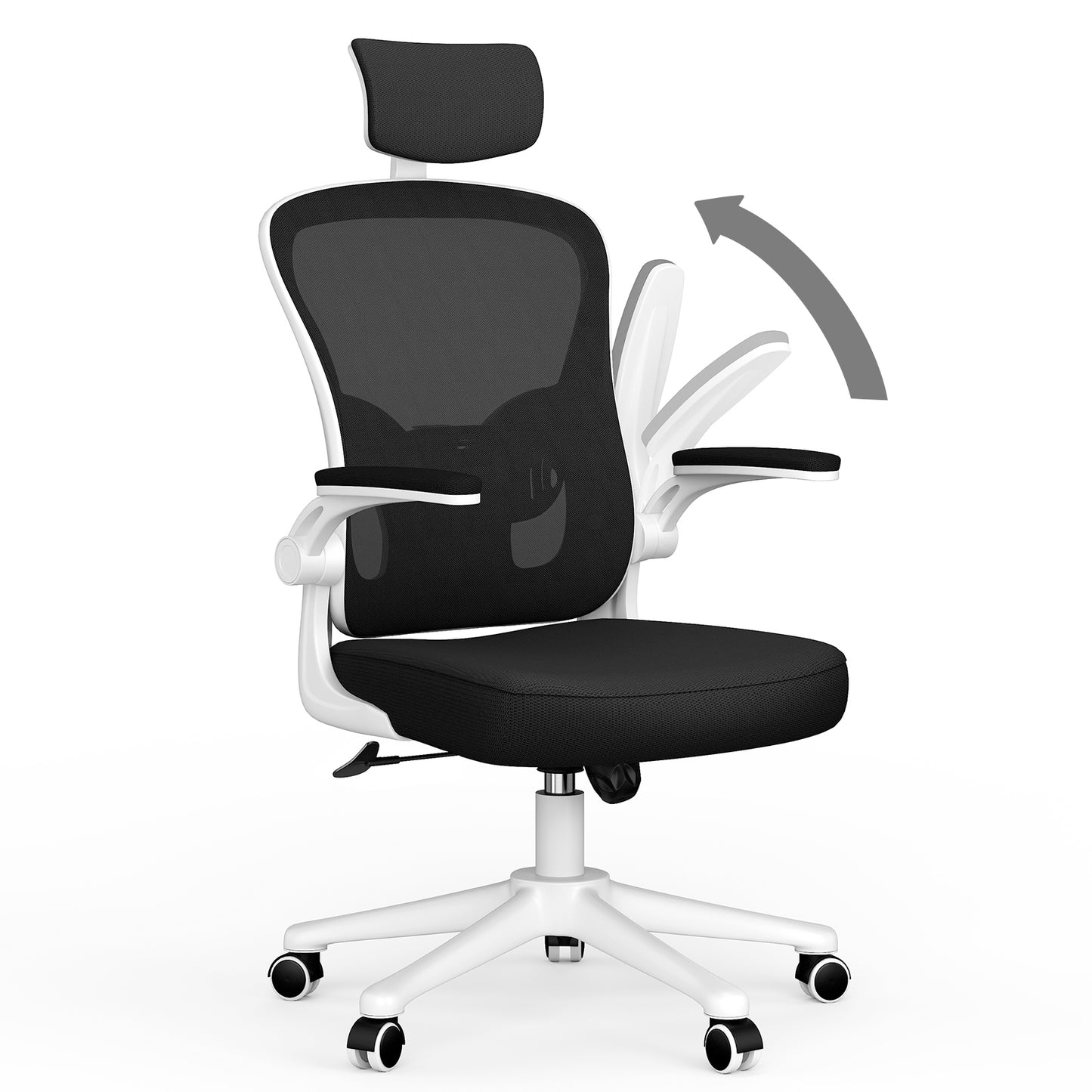 naspaluro Chaise de Bureau, Fauteuil de Bureau avec Soutien Lombaire Ajustable, Accoudoir et Appui-tête Réglables, Dossier Ergonomique Inclinable, Roulette Pivotant à 360°