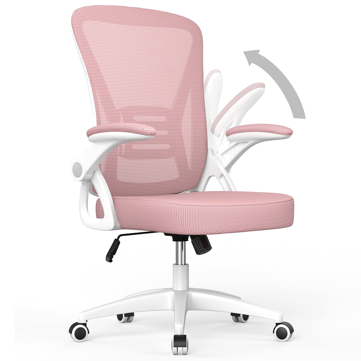 naspaluro Chaise Bureau avec Accoudoir Réglable, Fauteuil Ergonomique en Maille Respirante avec Soutien Lombaire, Dossier Inclinable et Hauteur Réglable, Roulette Pivotant à 360°