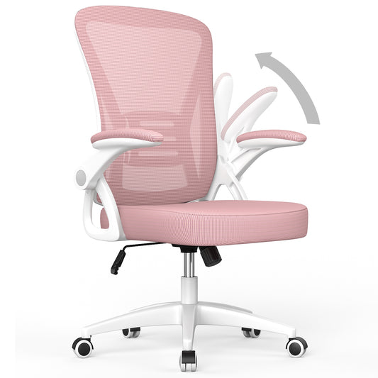 naspaluro Chaise Bureau avec Accoudoir Réglable, Fauteuil Ergonomique en Maille Respirante avec Soutien Lombaire, Dossier Inclinable et Hauteur Réglable, Roulette Pivotant à 360°