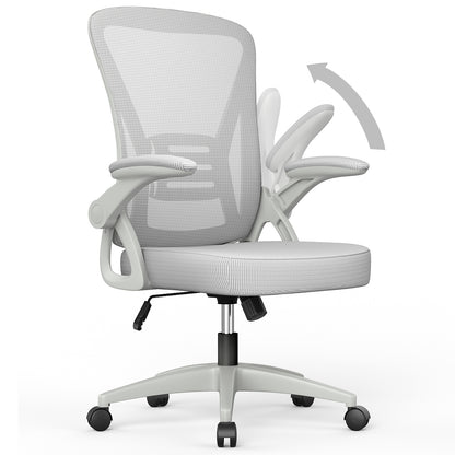 naspaluro Chaise Bureau avec Accoudoir Réglable, Fauteuil Ergonomique en Maille Respirante avec Soutien Lombaire, Dossier Inclinable et Hauteur Réglable, Roulette Pivotant à 360°