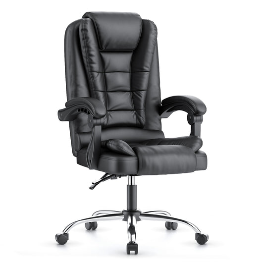 naspaluro Fauteuil Bureau, Chaise Ergonomique avec Large Assise Rembourrée, Siège de Bureau Inclinable Hauteur Réglable, Roulette Silencieuse, pu