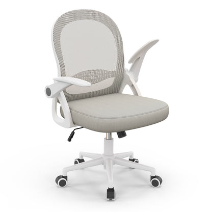 naspaluro Office Chair with Folding Armrest, Office Chair with Lumbar Support, Office Chair with 45 cm Medium Backrest
