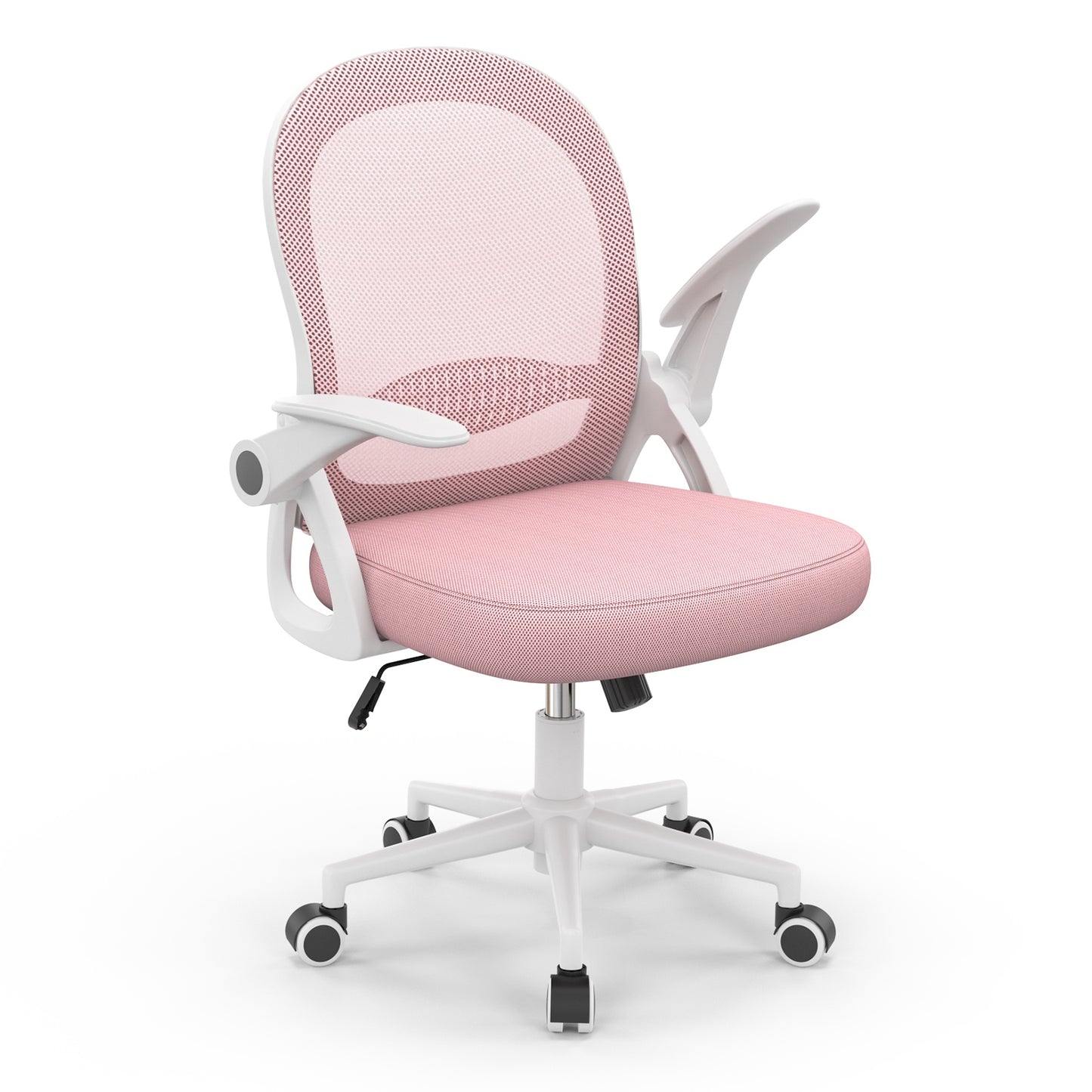 naspaluro Office Chair with Folding Armrest, Office Chair with Lumbar Support, Office Chair with 45 cm Medium Backrest