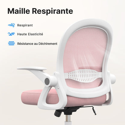 naspaluro Office Chair with Folding Armrest, Office Chair with Lumbar Support, Office Chair with 45 cm Medium Backrest