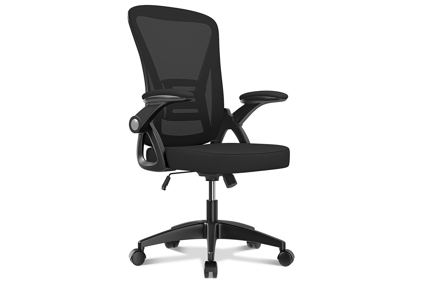 naspaluro Chaise Bureau avec Accoudoir Réglable, Fauteuil Ergonomique en Maille Respirante avec Soutien Lombaire, Dossier Inclinable et Hauteur Réglable, Roulette Pivotant à 360°
